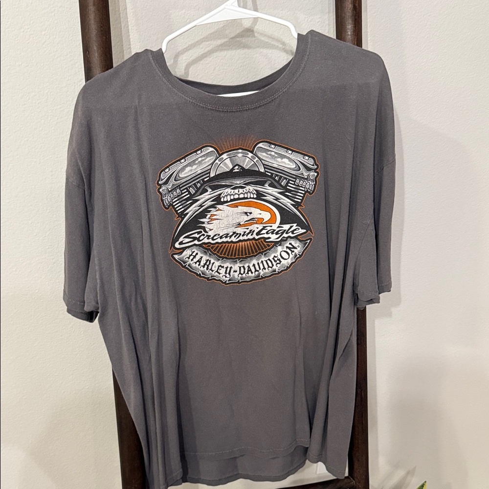 Harley-Davidson Charcoal Tee with Eagle Graphic